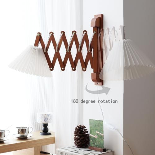 Plug-in Swing Arm Wall Sconce, Brown