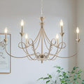 Modern Brushed Nickel 6-Light Candle Chandelier