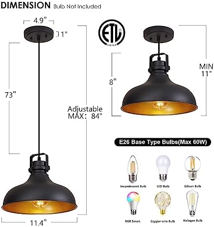 Black Farmhouse Pendant Lights