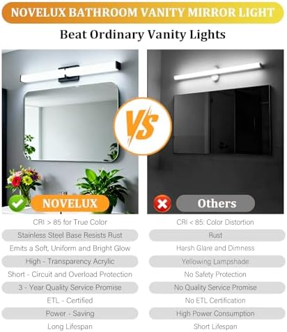 16 Inch Black Dimmable LED Bathroom Vanity Light