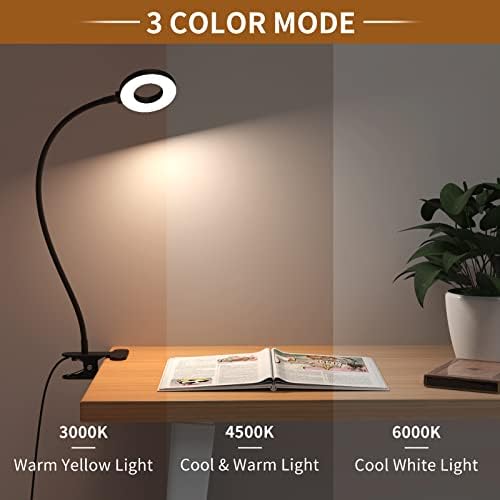 iZELL Desk Lamp, [3 Color Modes & 10 Brightness] LED Reading Light