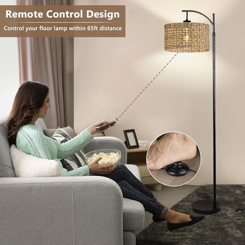 Arc Floor Lamp with Remote Control, 3 Color Temperatures