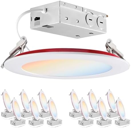 PARMIDA 12 Pack 6 Inch Fire Rated LED Recessed Light