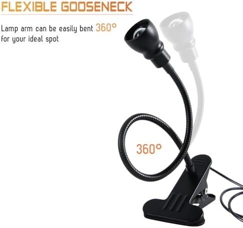 Zoomable Clip-On Light, 3 Color Temperatures, Dimmable