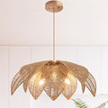 3-Light 24" Rattan Chandelier