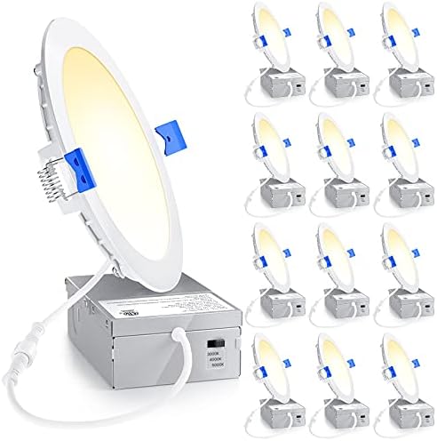 Ensenior 12 Pack 6 Inch Canless LED Recessed Light