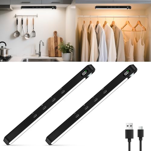 WILLED Rechargeable Under Cabinet Light Bars, 2 Pack