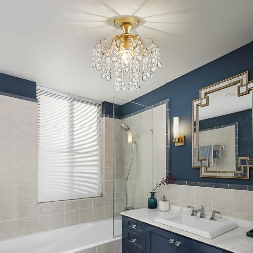 WUZUPS Crystal Chandelier Flushmount Ceiling Light Modern Lighting