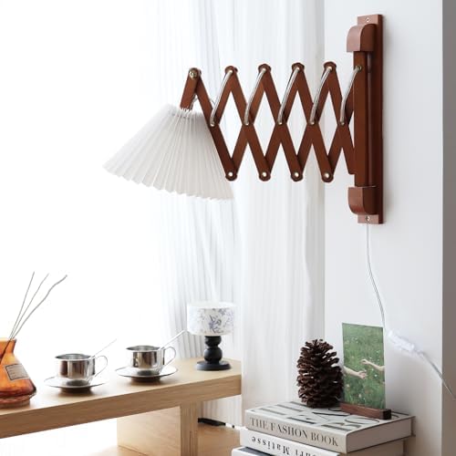 Plug-in Swing Arm Wall Sconce, Brown