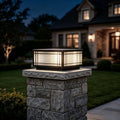 Outdoor Hardwired Post Light, Square Fence Pillar Lamp