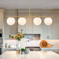 45.3" 4-Light Linear Chandelier, Brushed Gold