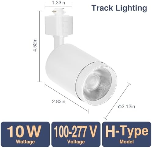 10W H Type LED Track Lighting Heads, 6-Pack