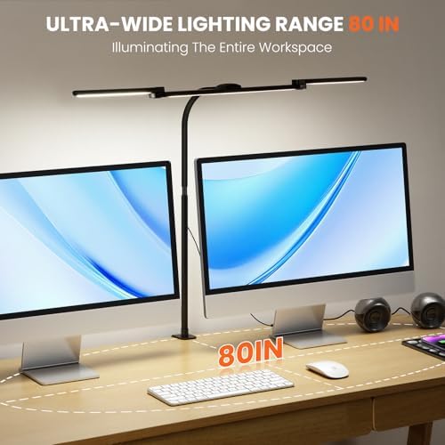 Adjustable 3-Light-Bar LED Desk Lamp with Clamp