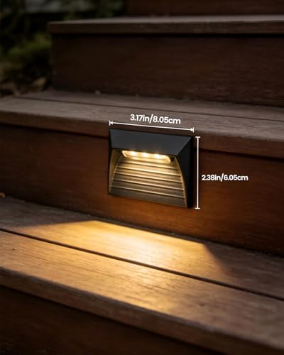 6-Pack Outdoor 1W LED Step Lights, 3000K Warm White