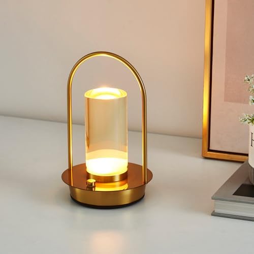 Rechargeable Cordless Touch Table Lamp, Gold