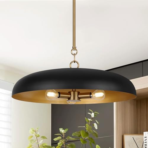 LamQee 20 Inch Black and Gold Pendant Light