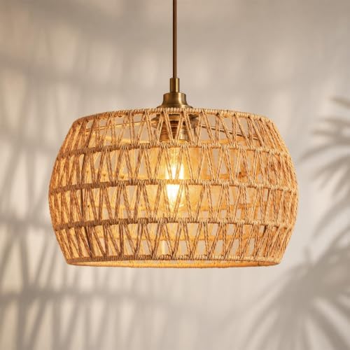 12.6 x 6.7 in Woven Rattan Lamp Shade