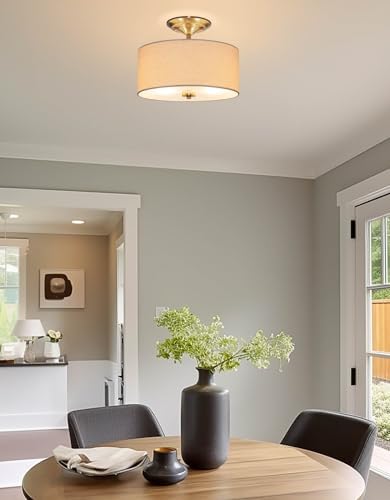 Kira Home Addison 13" 2-Light Semi Flush Mount Ceiling Light