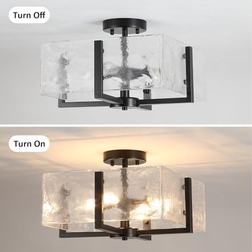 4-Light Semi Flush Mount Ceiling Light, 14.96"