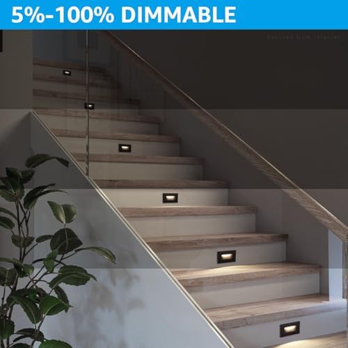 LEONLITE 6-Pack 5CCT 120V LED Step Lights, Bronze