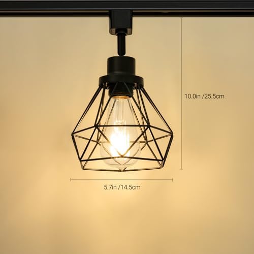 E26 Track Lighting Heads, 4-Light Black