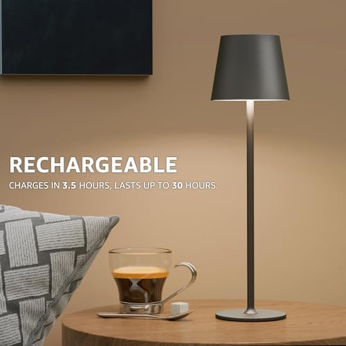uuffoo 2 Pack Cordless Table Lamps, 5000mAh, Black