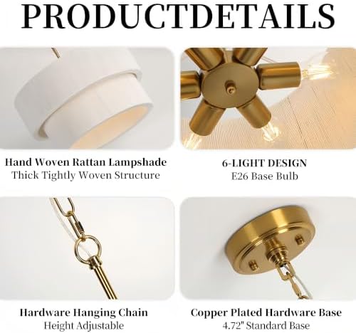 Large Coastal White Linen Drum Light Fixture