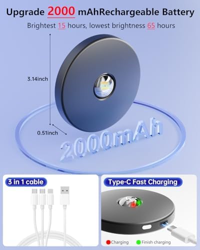 Wireless Puck Lights with Remote, Black, 3 Pack