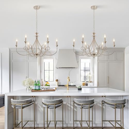 Modern Brushed Nickel 6-Light Candle Chandelier