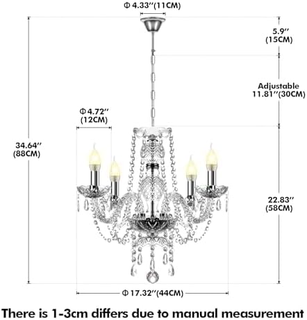 4-Light Silver Crystal Chandelier