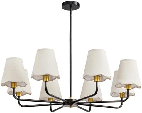 KAISITE 8-Light Black and Gold Chandelier
