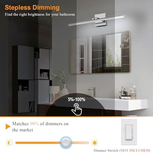 24 Inch Chrome LED Bathroom Vanity Light