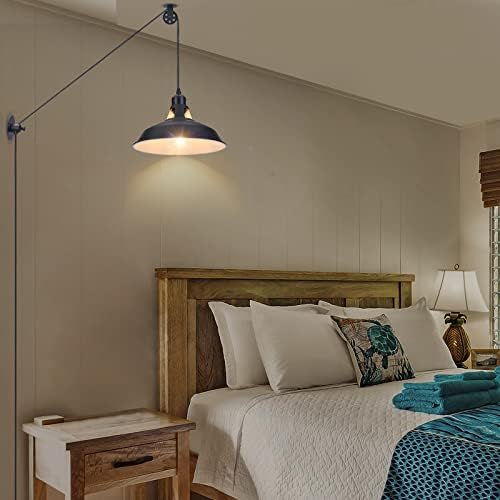 Lomoky Black Barn Plug-In Pendant Light, 2 Pack