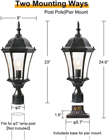 24" Bronze Cast Aluminum Outdoor Post Light