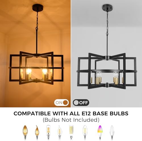 Modern Farmhouse Industrial Metal Pendant Light, Adjustable Height