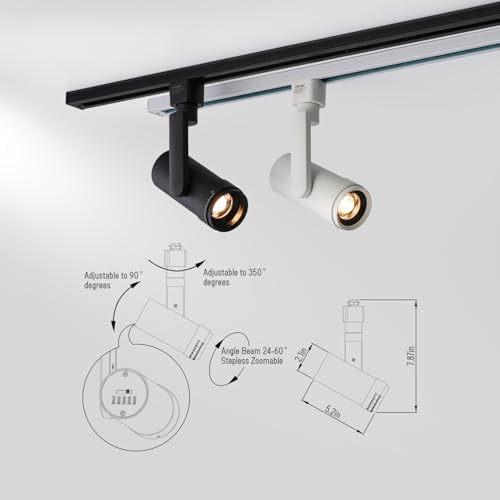 mirrea 5-Color Zoomable LED Track Lighting Heads, 6 Pack