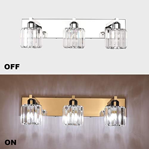Aipsun 3-Light Crystal Bathroom Vanity Light