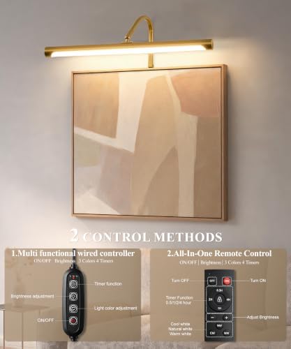 ZitoStory Dimmable Picture Light, Gold, 16 inch