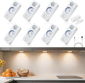 LightingWill 8 Pack USB Rechargeable Motion Sensor Puck Lights