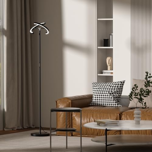 SIBRILLE 22W LED Floor Lamp, Touch and Remote Control, Black