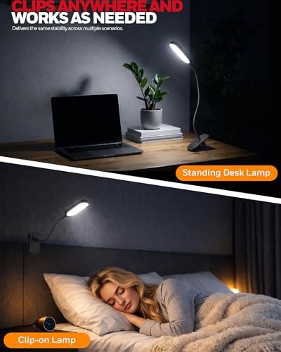 Honeywell Clip-On Reading Light, Rechargeable, 4000K Dimming