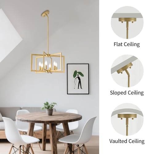 Modern Gold Farmhouse Pendant Light, No Bulbs