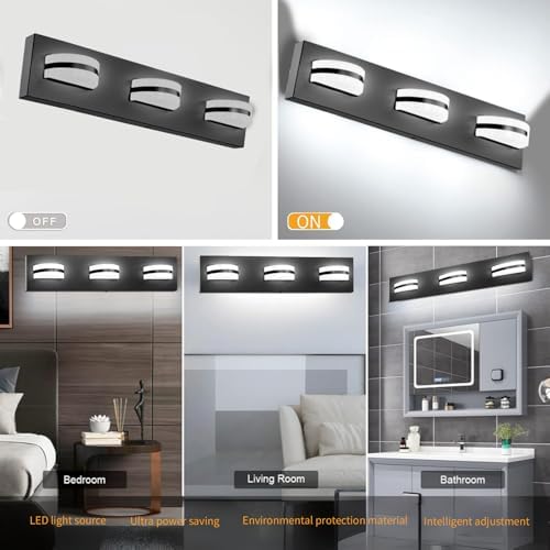 32 Inch Black 5-Light Rotatable LED Vanity Light