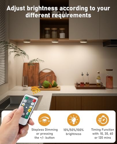 Under Cabinet Lighting with Remote, Motion Sensor Step Lights