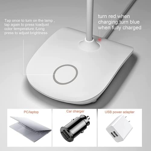 DEEPLITE Rechargeable Cordless LED Desk Lamp, Dimmable