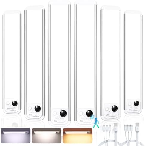 RUIKORING 8.5" Under Cabinet Lights, 6 Pack