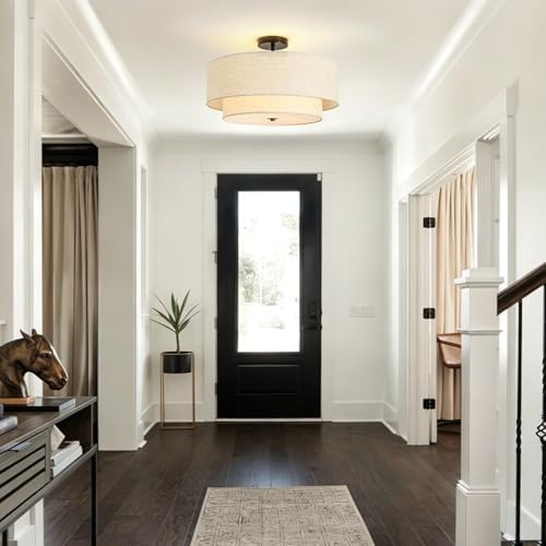 4-Light Semi Flush Mount Ceiling Light, 19.7 Inch