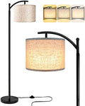 ROTTOGOON Industrial Floor Lamp, 3 Color Temperatures, Black