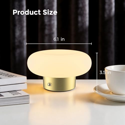 Cordless Rechargeable Table Lamp, 2700K, Gold