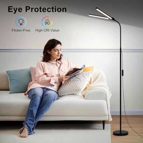 LED Floor Lamp, 18W/2000LM, Double Head